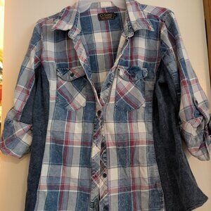 Plaid denim shirt